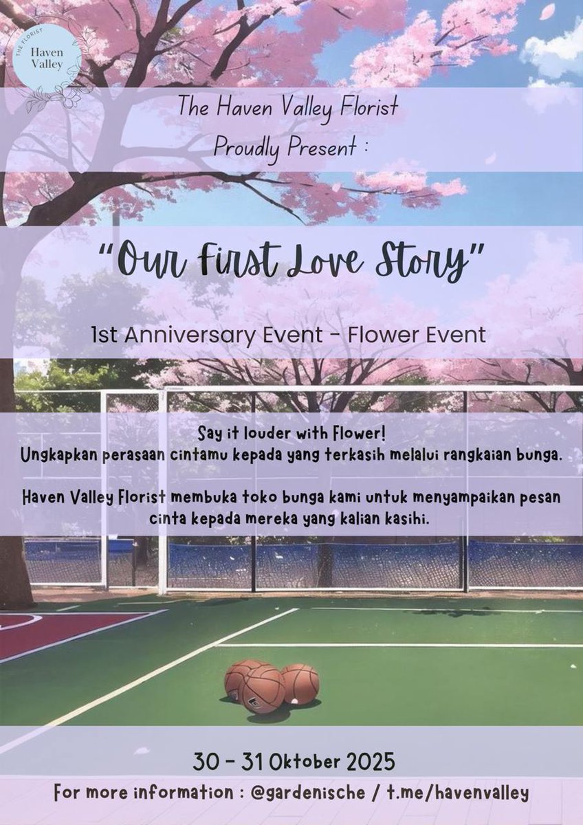Love is in the air and flowers are the language. 🌸
Join Haven Valley Florist’s 1st Anniversary Event — Our First Love Story.
Express your feelings to your loved ones through our special floral creations!
📍 October 30–31, 2025