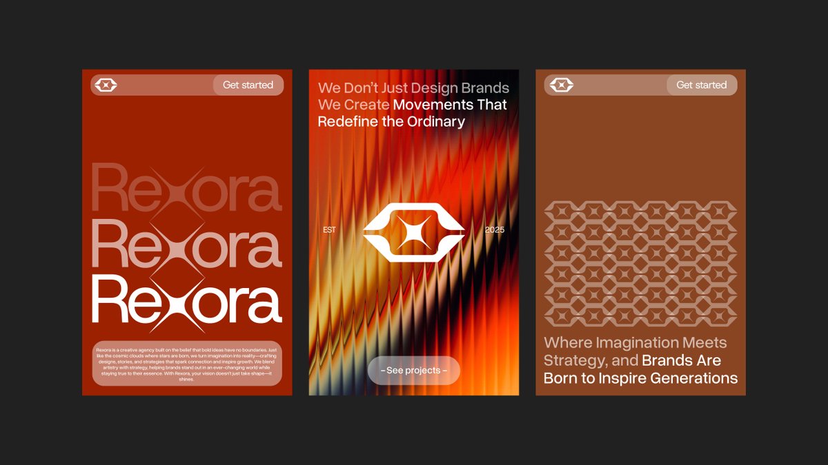 DrapzDZN's tweet photo. Rexora - Visual Identity project. https://t.co/2A09VWmw5O