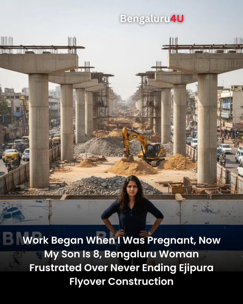 Khurpenchinfra's tweet image. Started when she was pregnant. Her son’s in Class 3 now.
Meanwhile, Ejipura Flyover is still waiting to be born
