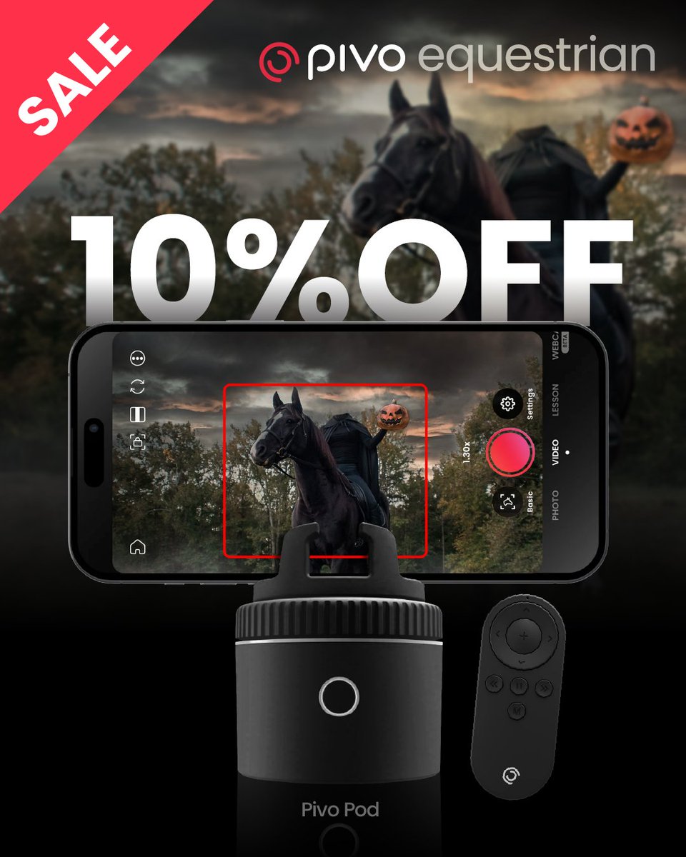 getpivo's tweet image. Celebrate the spooky season with 10% OFF on Pivo Pods and Pivo Tripod! 📷

SALE ends 31 Oct, 2025
pivoequestrian.com

#halloween2025 #halloweensale #sale #equestrian #horse #horserider #horseriders #horseriding #equestrians #dressage  #octobersale #octobersale2025 #pivo