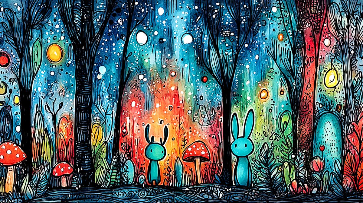 【一点物イラストアート✦SALE✦】Scarry night 一点物イラストアート✦SALE✦】Scarry night 一点物イラスト