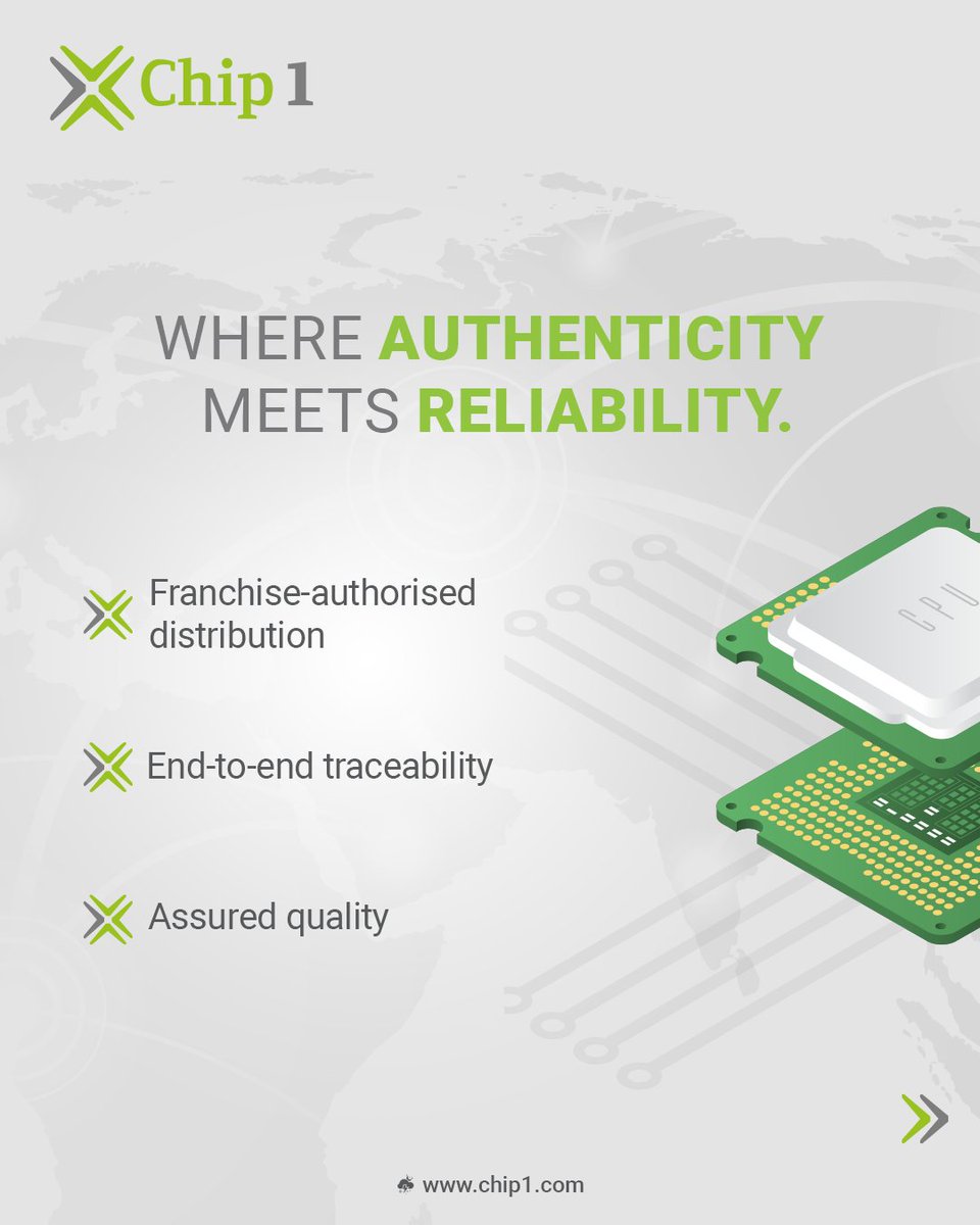 chip1exchange's tweet image. At Chip 1 Exchange, every connection is built to scale.

From rare components to global orders, we deliver with speed, precision, and reliability.

Franchise-authorized sourcing. Full traceability. Certified quality.

#Chip1 #SupplyChainExcellence #TrustedPartner #GlobalNetwork