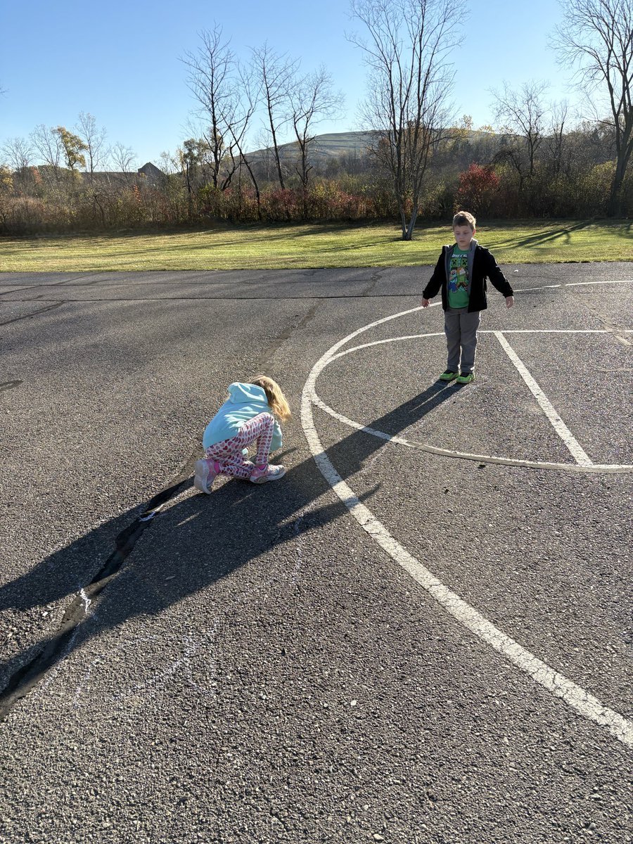 It is a great sunny day!  The First graders are excited to observe shadows!
