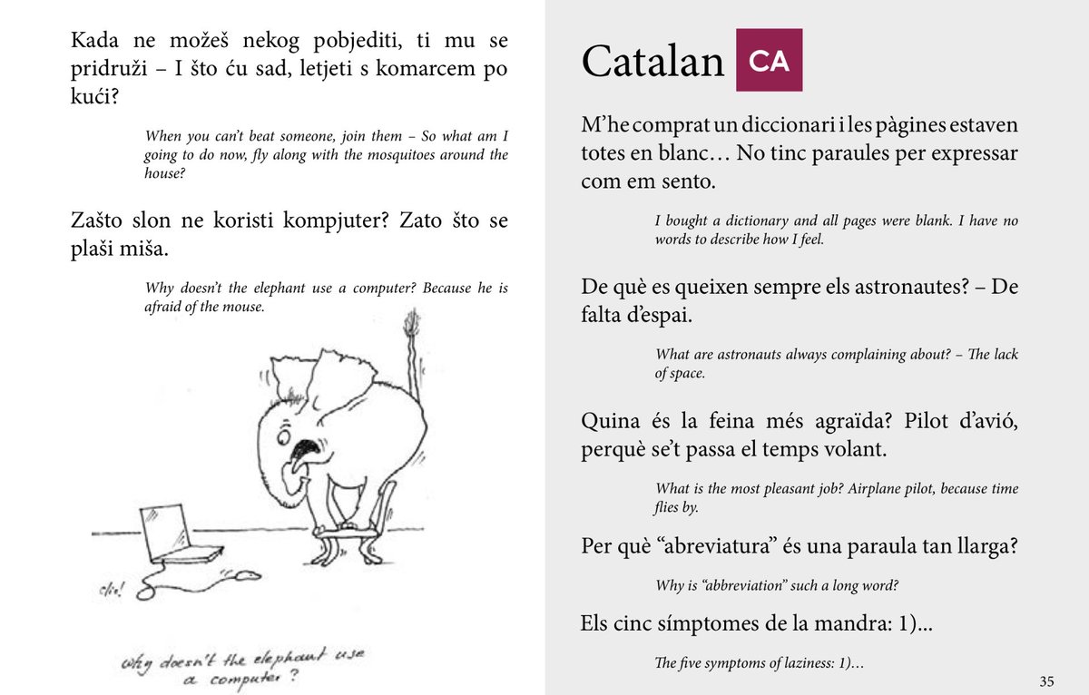 Publicación gratuita 🤣🤣🤣

‘The f̸u̸n̸n̸i̸e̸s̸t̸  one and only multilingual joke book’

Strasbourg🇪🇺: <a href="/coe/">Council of Europe</a> <a href="/CoE_fr/">Conseil de l'Europe</a> <a href="/coe_esp/">Consejo de Europa</a>, 2023.
PDF (56 págs.): edl.ecml.at/Portals/33/doc…