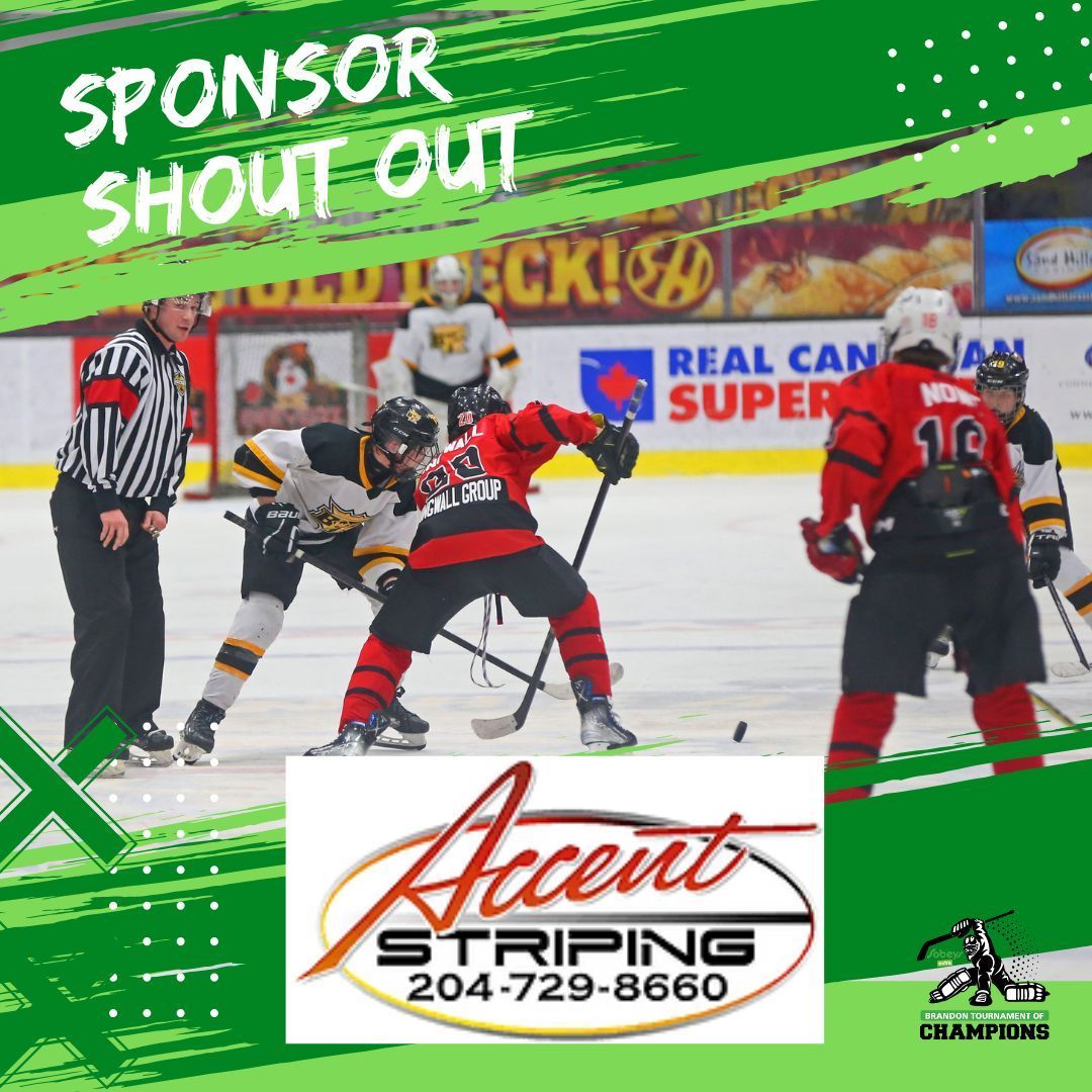 We're excited to welcome back Accent Striping as a returning sponsor for this year's Sobey's Extra Tournament of Champions! Thank you for your support! #TOC26

If you'd like to sponsor this year's TOC, please contact Craig at TOChockey@outlook.com