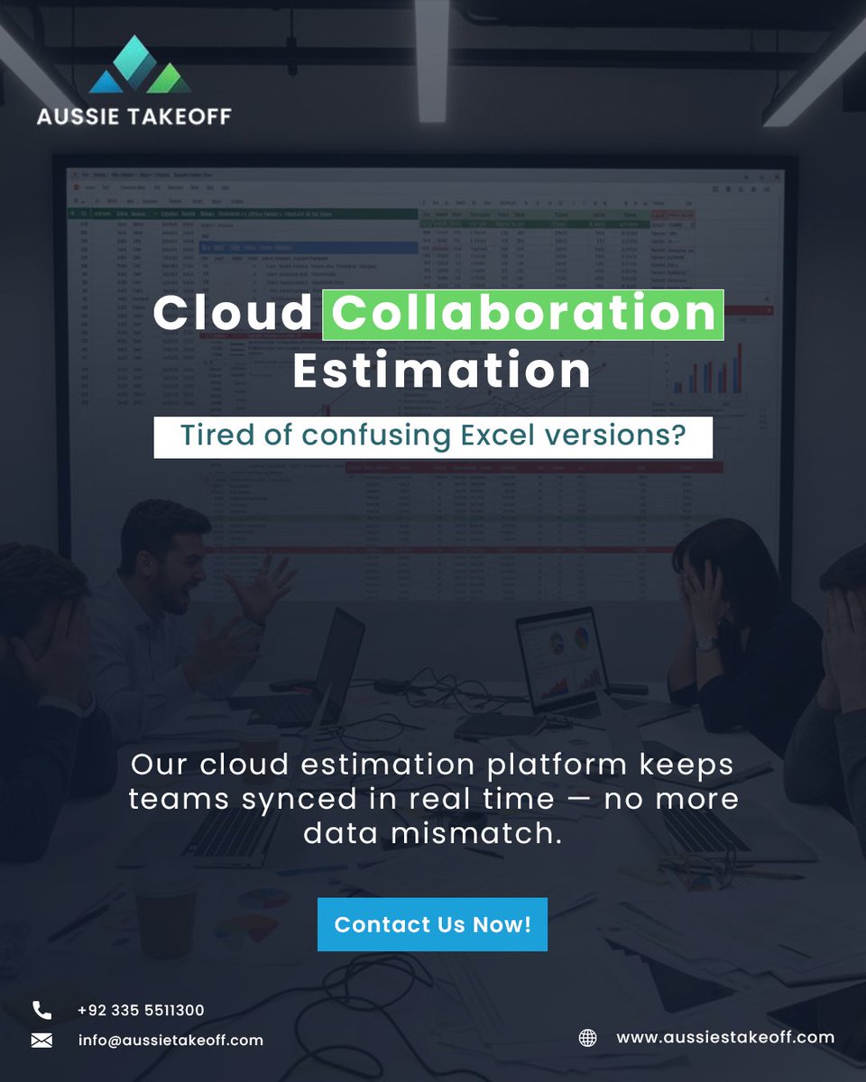 aussietakeoff's tweet image. 𝐓𝐢𝐫𝐞𝐝 𝐨𝐟 𝐜𝐨𝐧𝐟𝐮𝐬𝐢𝐧𝐠 𝐄𝐱𝐜𝐞𝐥 𝐯𝐞𝐫𝐬𝐢𝐨𝐧𝐬?

Switch to Cloud Collaboration Estimation keep your team synced in real time, no more data mismatch!
📧 info@aussietakeoff.com
📱 +92 335 5511300
🌐 aussietakeoff.com

#CloudEstimation  #AussieTakeoff