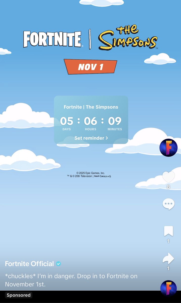 The Simpsons season drops on November 1st 9pm UTC!

(thanks <a href="/TheyCallMeCart/">Cart</a>)