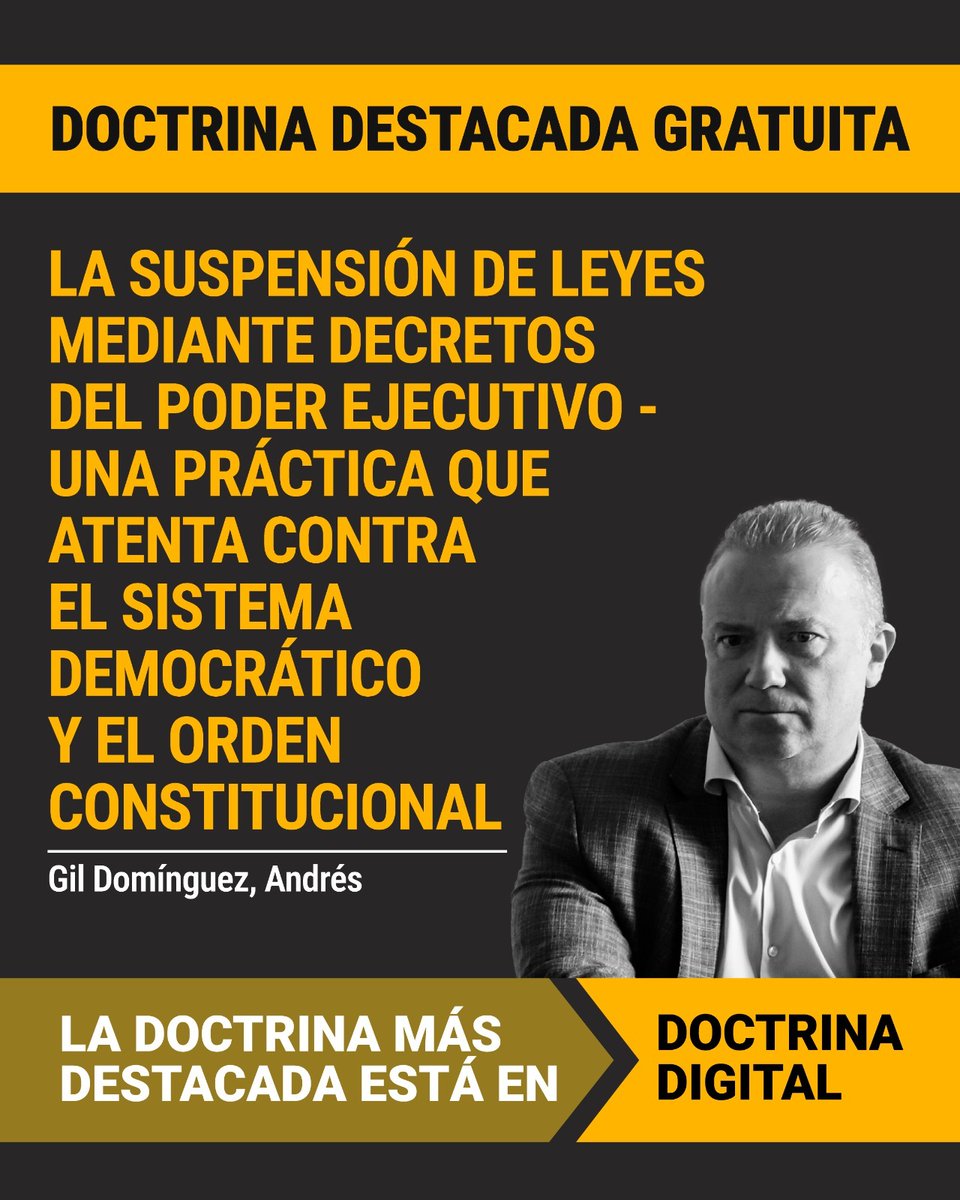 ACCEDÉ #GRATIS A LA DOCTRINA DESTACADA DEL DÍA │La suspensión de leyes mediante decretos del Poder Ejecutivo - Una práctica que atenta contra el sistema democrático y el orden constitucional

#Autor:  <a href="/agildominguez/">Andres Gil Dominguez</a>

Visita el link del contenido: rubinzalonline.com.ar/index.php/inde…