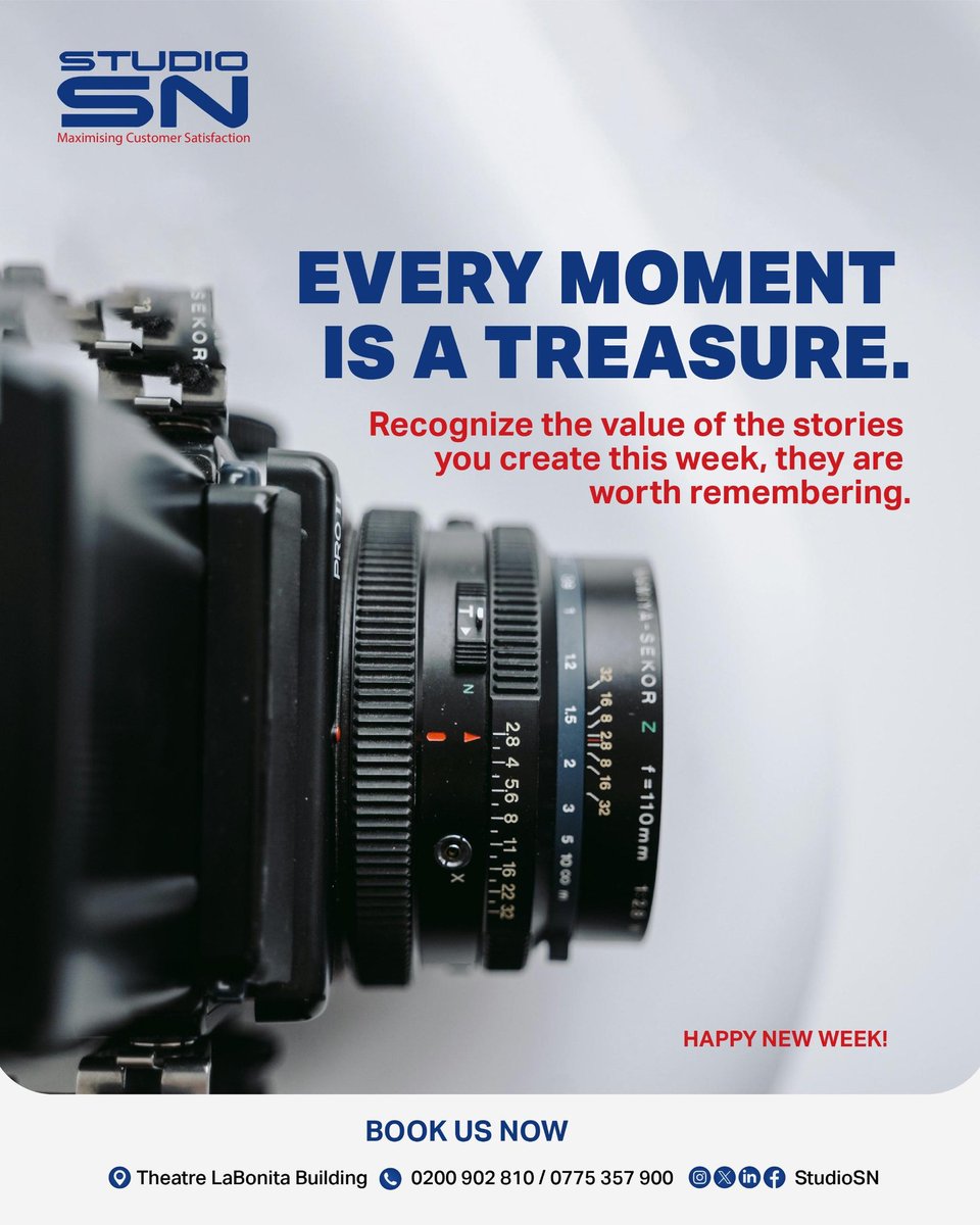 StudioSN2020's tweet photo. New week, new memories. Let’s capture your best moments! 📸
#weddings #videography #conferences #events #photography
#HappyNewWeek #stories https://t.co/DWD0gDVvFM
