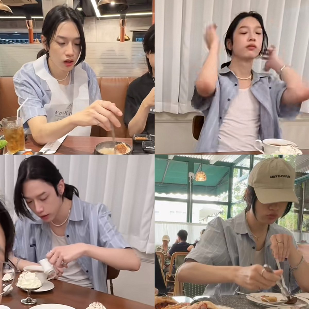 คนสวย สีฟ้า และอาหาร 🩵🍲(๑ˊ͈ ꇴ ˋ͈)