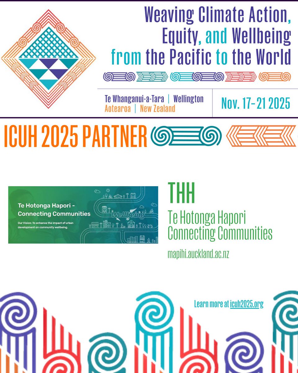 We’re excited to introduce our #ICUH25 partners at Te Hotonga Hapori – Connecting Communities <a href="/AUTuni/">AUT University</a>!

Their work bridges data + lived experience to shape healthier, more connected #cities across Aotearoa NZ

Join us in Wellington this November — icuh2025.org