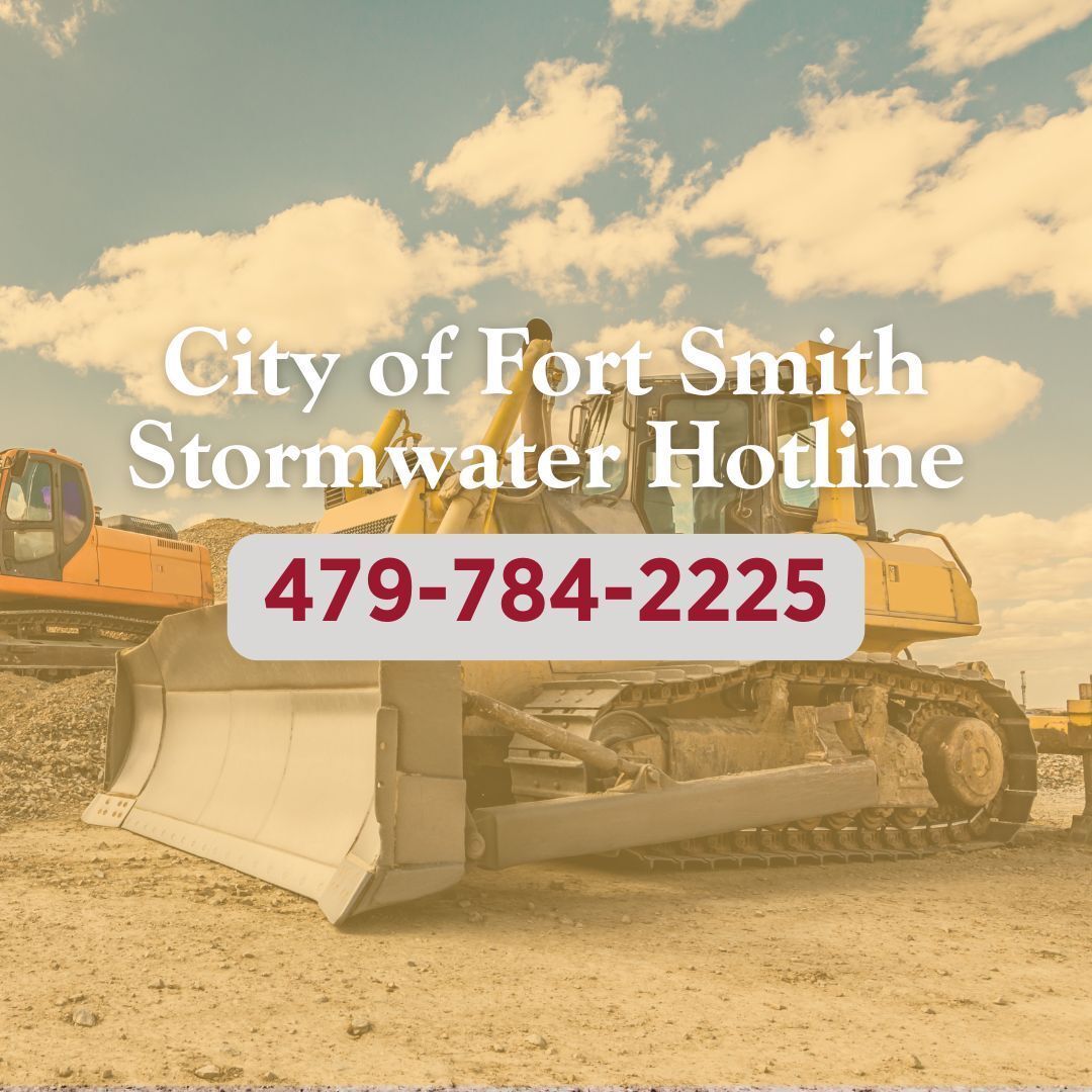 🚧 See mud or silt from a construction site washing into the street or storm drain? Let us know!
📞 Call the Stormwater Hotline at 479-784-2225.