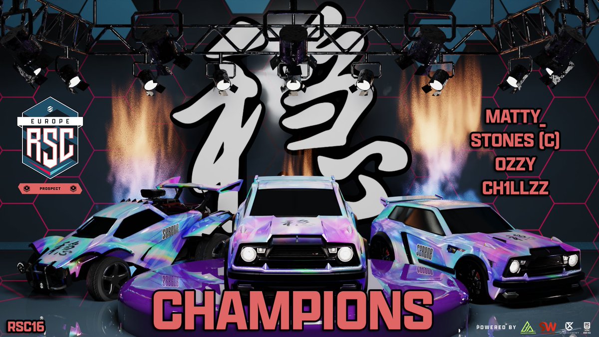 Team Serene Yokai are your <a href="/RSC_EU/">RSC EU</a> Prospect champions!

We could not be more proud of the team. Well deserved for all the effort they have put into this season, and what a way to win it, 2 bo7's going all the way!

Congrats, <a href="/stones_rl/">ST0NES.</a> <a href="/CH1LLZZLLWRLD/">CH1LLZZ</a> <a href="/Matty_Rathbone_/">Matty Rathbone</a> <a href="/Ozzy04_/">ozzy</a> 🍾