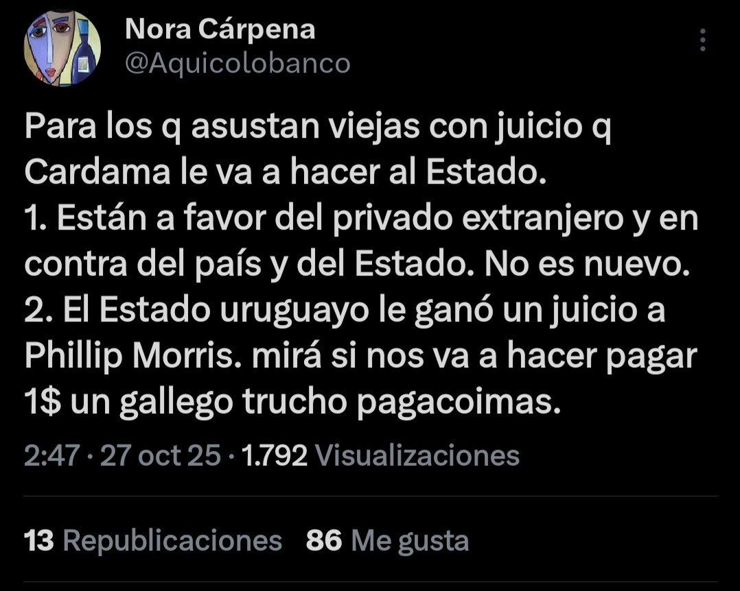 L.C.I.Flores (@rasec949) on Twitter photo No solo #CARDAMA no hara juicio y si lo hace lo va a perder sino que <a href="/JavierGarcia_Uy/">Javier García</a> y todos los que participaron de ese chanchullo van a ir presos `sean del <a href="/MDN_Uruguay/">MDN Uruguay</a> actual o del anyerior gobierno !! `atenti al luppo ` No solo #CARDAMA no hara juicio y si lo hace lo va a perder sino que <a href="/JavierGarcia_Uy/">Javier García</a> y todos los que participaron de ese chanchullo van a ir presos `sean del <a href="/MDN_Uruguay/">MDN Uruguay</a> actual o del anyerior gobierno !! `atenti al luppo `