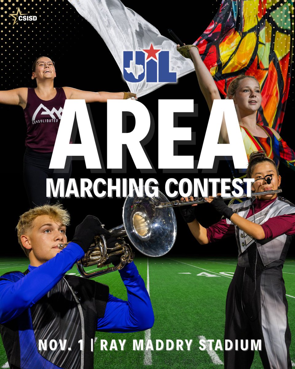CSISD's tweet image. A&amp;amp;M Consolidated High School Band and Guard and College Station High School Band &amp;amp; Guard hit all the right notes at the UIL Region Contest, earning First Division Ratings and advancing to the Area Round!

We can’t wait to see both bands showcase their talent on the Area stage!