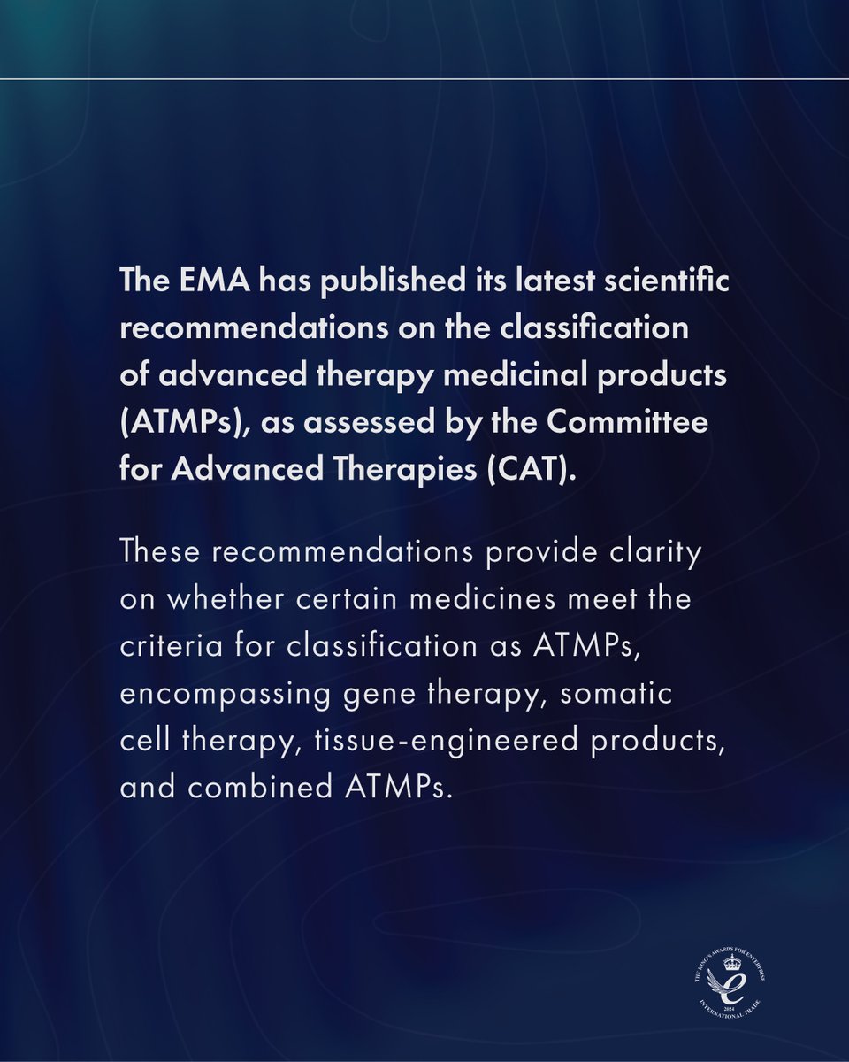 scendea's tweet image. The @EMA_News has published its latest scientific recommendations on the classification of advanced therapy medicinal products (ATMPs). 
-
Discover how we can support your development: scendea.com/contact
-
#drugdevelopment #regulatorysupport #ATMP #AdvancedTherapies