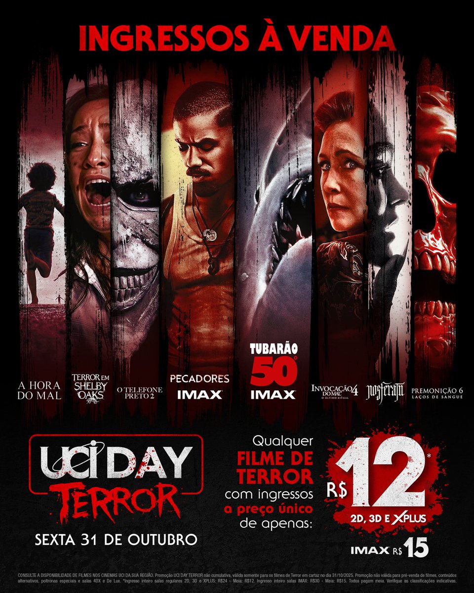 Boxreport's tweet photo. SORTEIO!!

Em parceria com a UCI Cinemas, estamos sorteando um par de ingressos para o UCI DAY TERROR.

O sorteio será realizado no dia 30/10 às 16h, os ingressos são válidos para todo Brasil e podem ser usados na rede no dia 31/10.

Para participar bastar seguir o Portal Box Office e a rede @UCICinemas, e dar RT neste post.
