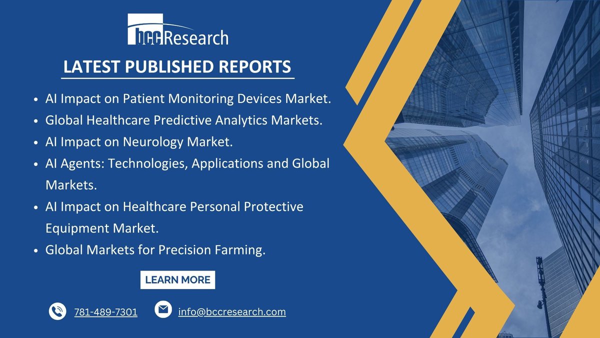 bccresearch's tweet image. Unlock insights from our latest market reports. Discover global trends, key drivers, and innovation shaping the next five years. Stay informed, agile, and future-ready.
bit.ly/4qv3tqQ
#MarketInsights #InnovationLeadership #IndustryTrends #BCCResearch #FutureReady