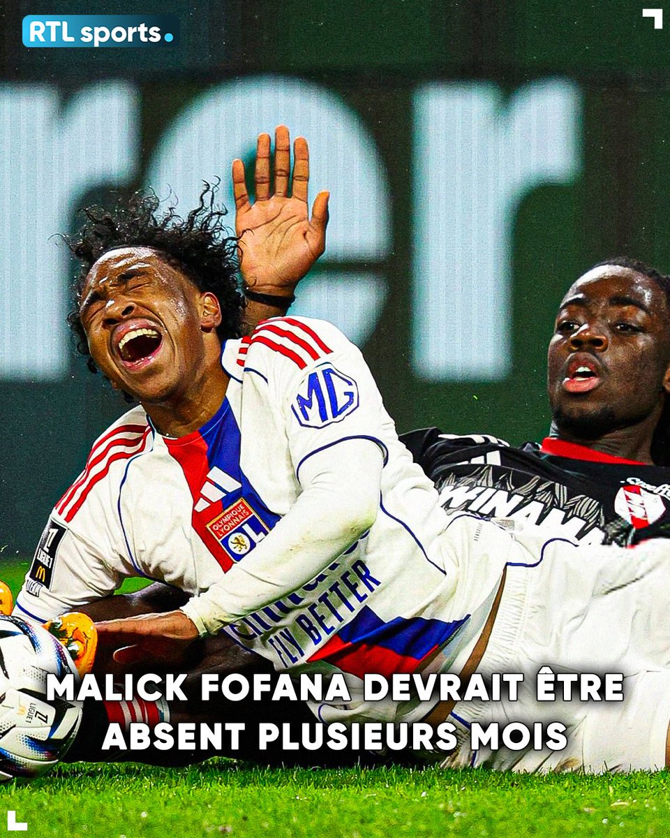 Malick Fofana devrait manquer plusieurs mois à cause d'une blessure à la cheville suite à un tacle subi contre Strasbourg. 😢 #RTLsports