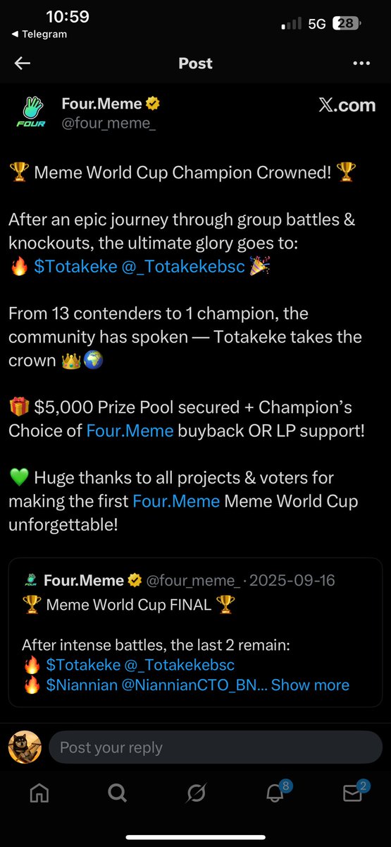 <a href="/BNB_Hub/">BNB Hub</a> <a href="/four_meme_/">Four.Meme</a> Totakeke is in the queue to skyrocket next!!

Crowned King of <a href="/four_meme_/">Four.Meme</a>  

🖤🤍🖤