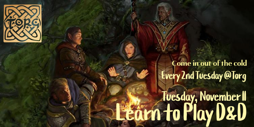 TorgBrewery's tweet image. Torg hosts a learn to play Dungeons &amp;amp; Dragon night the 2nd Tuesday of every month.
Next quest meets Tues., Nov.11.
Dust off your imagination and come play with us!
ow.ly/kN0u50XhXVS
#learntoplay #DND #dungeonsanddragons #tabletopgames #Torgbrewery #springlakeparkmn