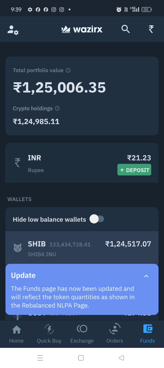 saTyamTak's tweet photo. @WazirXCares @WazirXCares @NischalShetty why my balance  showing less in fund page... very big diffrence in renalance page and fund page.... https://t.co/IjCi1LK7Z9