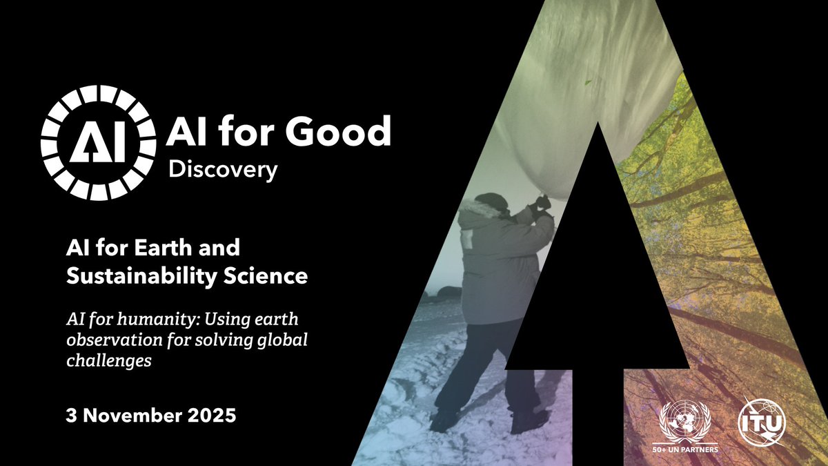 AIforGood's tweet image. How can #AI and Earth observation (EO) data help close the digital divide and improve disaster preparedness?
Join us for an #AIforGood Discovery session with @spacecadet_kels (@NASAJPL), moderated by @Shijie_Jiang_ (@MPI_BGC), showcasing real-world applications of #AI4EO for