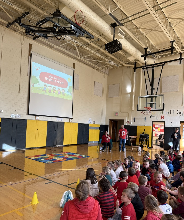 HFLLima's tweet image. What a great start to our day! Smarty was here and showed our students how he uses the Habits of Mind throughout the school day-in the classroom, on the playground, and even in the cafeteria and on the bus! #WEareHFL