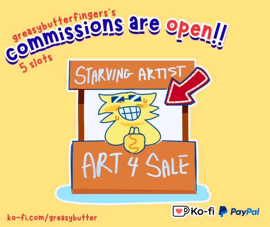 greasybuttet's tweet image. Hi guys comms are OPEN more in replies
#commissionsopen #commission