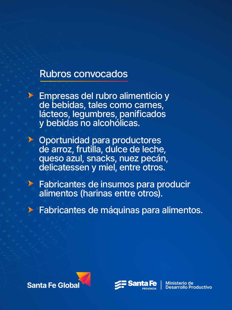 LLEVÁ TUS PRODUCTOS A MEDIO ORIENTE

Si querés participar de la feria de alimentos más grande del mundo, ofrecer tus productos para ganar mercados en Medio Oriente y África, inscribite antes del 7 de Noviembre para poder viajar, tener reuniones de negocios y participar de un