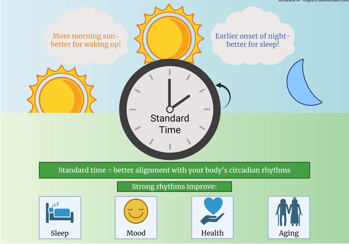 Did you know that Standard Time actually lines up best with your body’s natural circadian rhythm - meaning better sleep, mood, and health overall. So when we “fall back” in the U.S.A. and Canada this Nov 2, your internal clock will thank you! ⏰😴