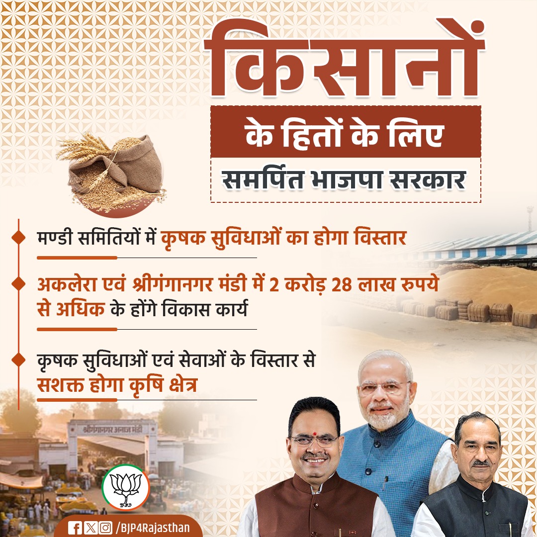 किसानों के हितों के लिए समर्पित भाजपा सरकार !