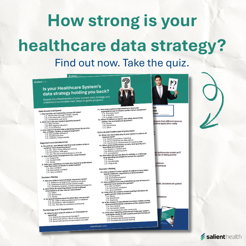 SalientHC's tweet image. 𝗜𝘀 𝘆𝗼𝘂𝗿 𝗵𝗲𝗮𝗹𝘁𝗵𝗰𝗮𝗿𝗲 𝘀𝘆𝘀𝘁𝗲𝗺’𝘀 𝗱𝗮𝘁𝗮 𝘀𝘁𝗿𝗮𝘁𝗲𝗴𝘆 𝗵𝗼𝗹𝗱𝗶𝗻𝗴 𝘆𝗼𝘂 𝗯𝗮𝗰𝗸? 
Take our 20-question quiz to uncover blind spots and strengthen performance: hubs.li/Q03Ny5ZC0
#HealthcareAnalytics #DataStrategy #PerformanceOptimization