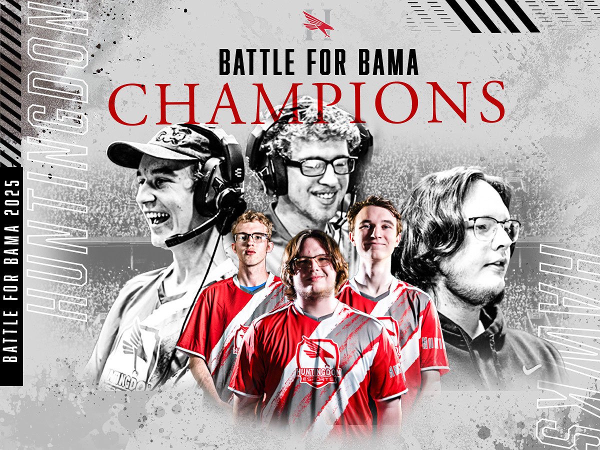 ICYMI: Huntingdon College wins the Battle for Bama LAN!

Congrats to:

🏆 Huntingdon College
🥈 <a href="/EsportsUM/">Montevallo Esports</a> Reunion Squad
🥉 <a href="/BjhsEsports/">BJHS Esports</a>+<a href="/una_esports/">University of North Alabama Esports</a> 

Thank you to everyone that made the event happen, especially <a href="/HCHawksEsports/">Huntingdon Esports</a> for hosting! ❤️

And <a href="/TCVertex/">TC.</a> for the killer