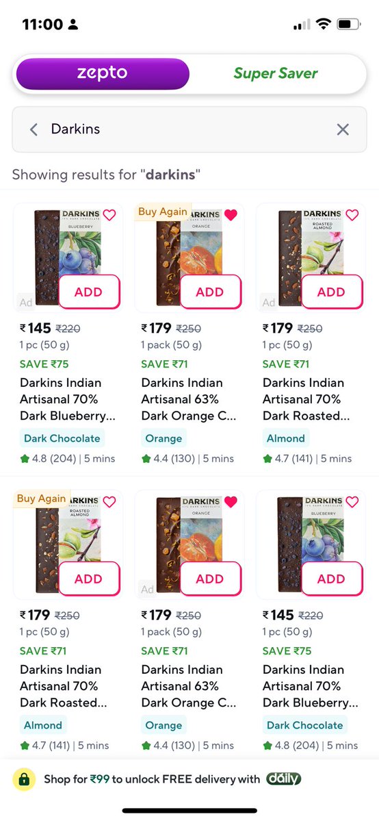 prajnay_darkins's tweet image. Do you know something that&apos;s &apos;missing&apos; at @SwiggyInstamart but @ZeptoNow got?

10 correct answers get Rs 1000 worth vouchers from a chocolate brand!!!

Hint in image below