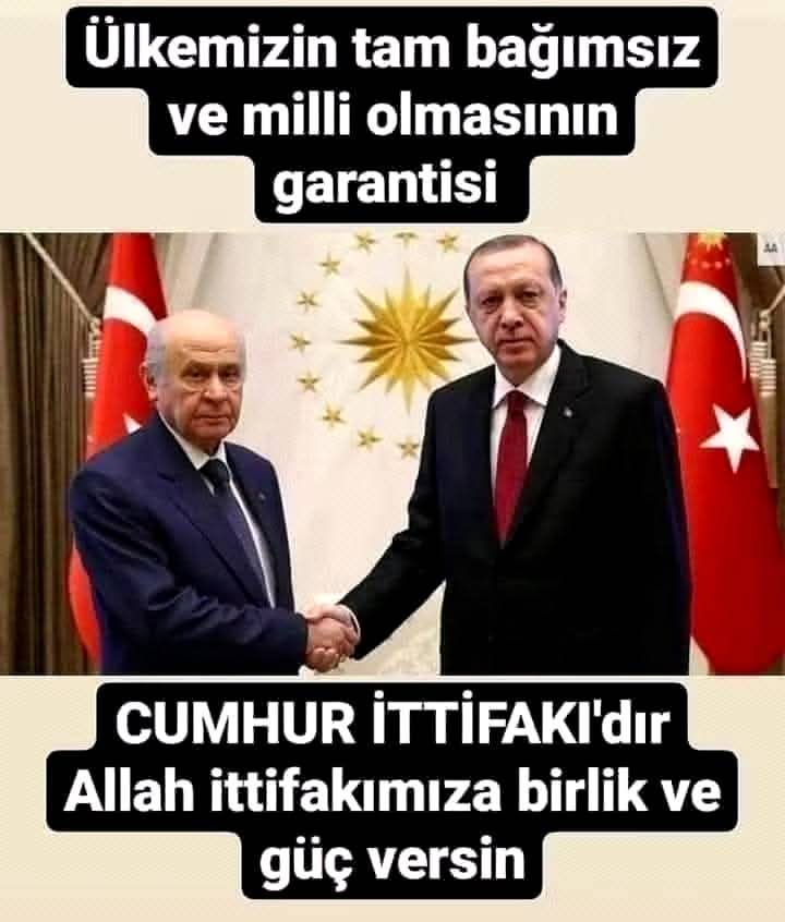 🇹🇷Cumhur İttifakı ülkemizin
- Teminatı ve sigortasıdır

👹Chp ve zillet ülkemizin 
- Yüz Karasıdır
Y ü z   k a r a s ı