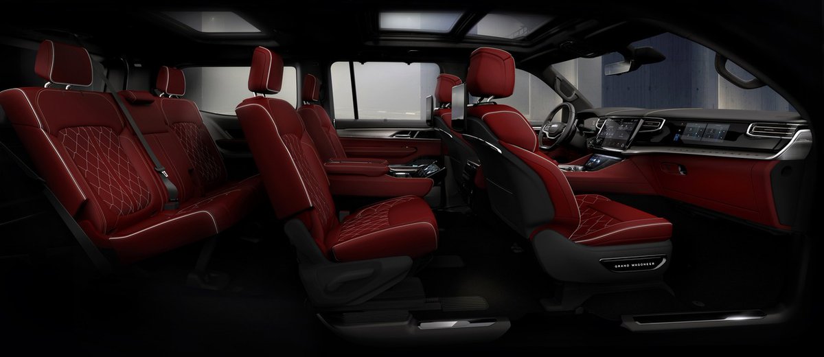 RTJeep's tweet photo. New for the 2026 #Jeep Grand Wagoneer is the all-new Dark Ruby Red interior color option, and we're loving it!
#JeepLove #JeepLife #GrandWagoneer #Luxury #LuxurySUV https://t.co/OzFlPjK4BQ