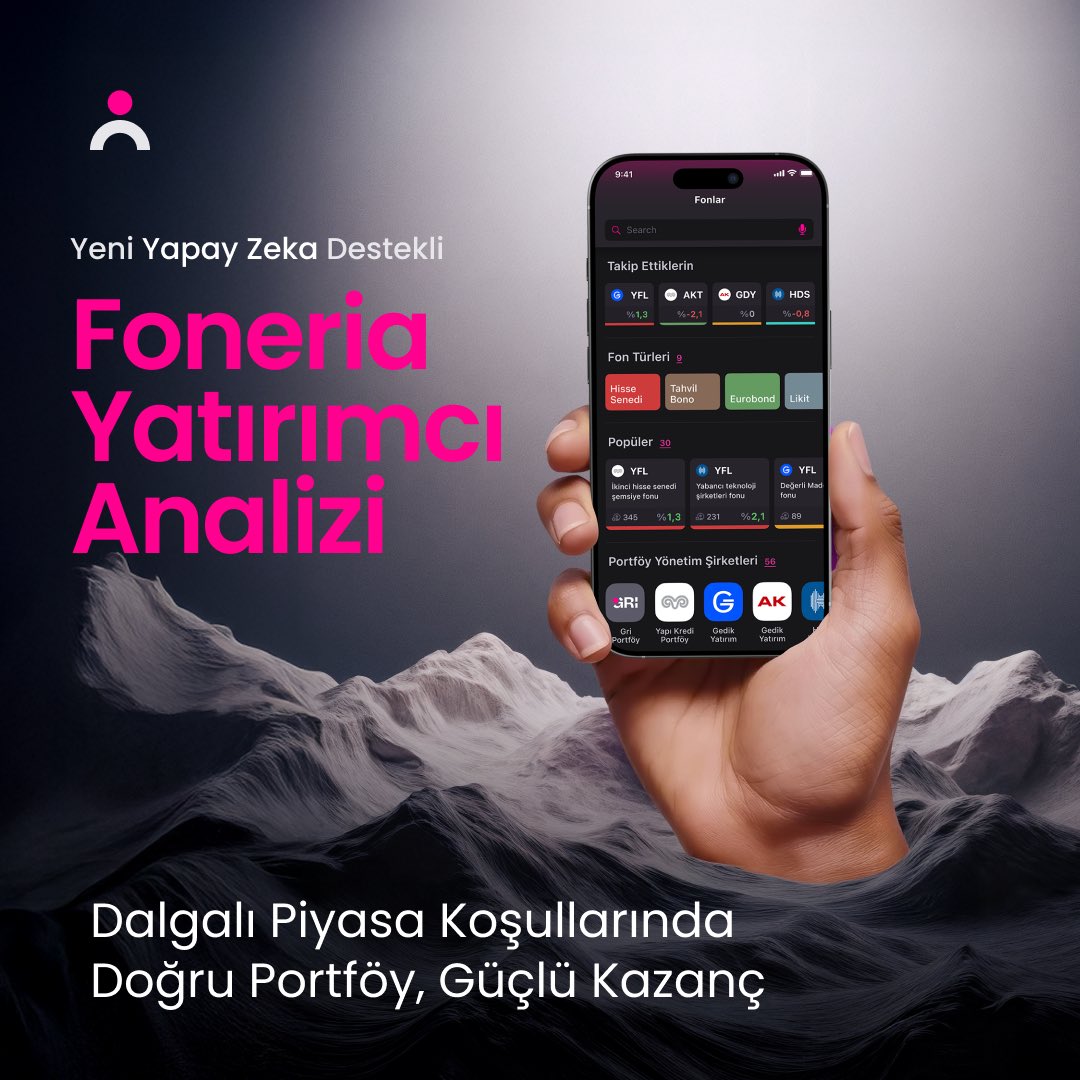 Foneria’nın yenilenen yapay zeka destekli Yatırımcı Analizi ile kendi yatırım tarzını keşfet!

📲 Foneria’yı indirin: foneria.onelink.me/l0hh/owcltdyh

#Foneria #FoneriaYatırımcıAnalizi