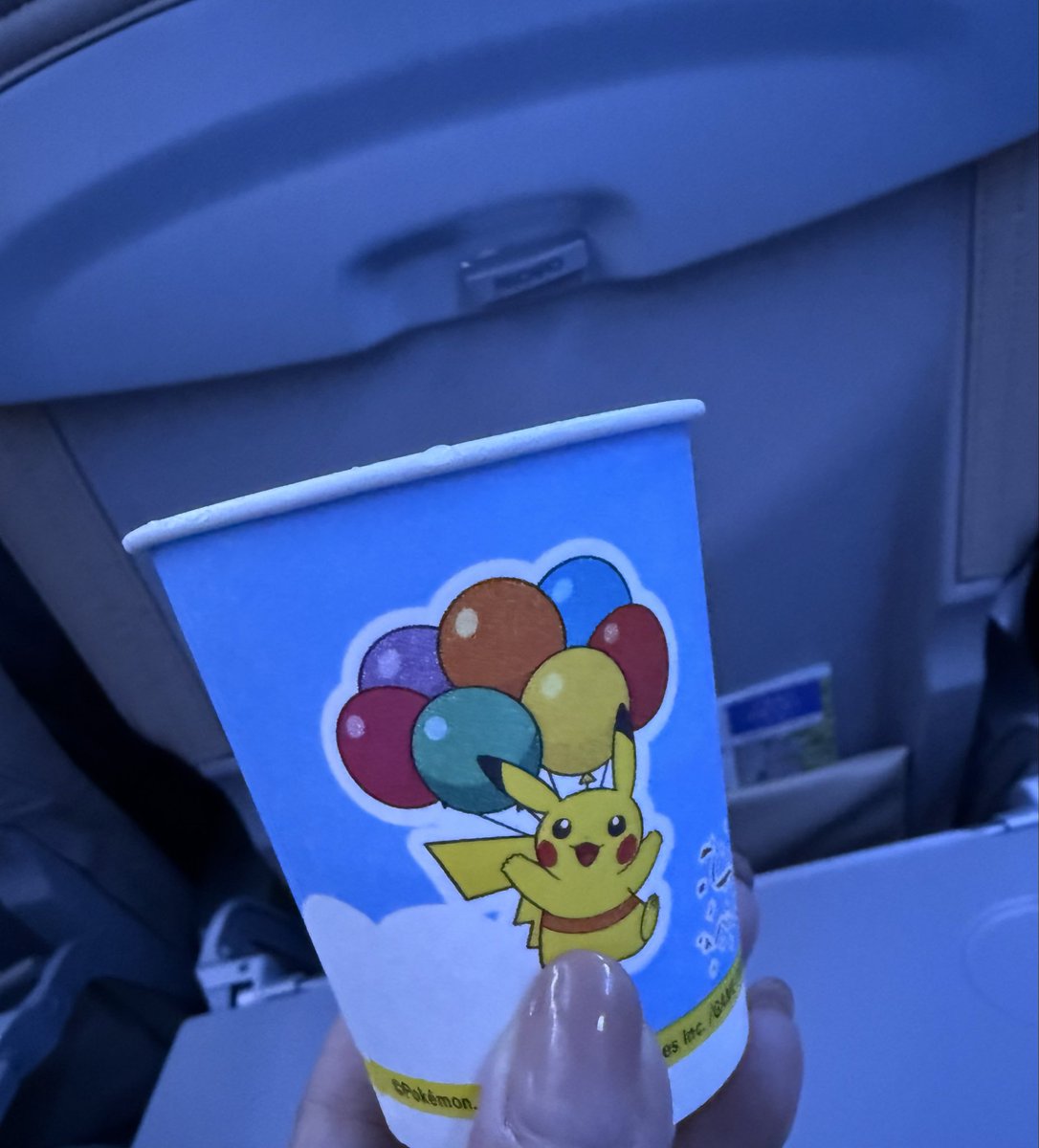 帰りの飛行機✈️はピカチュウジェットだったよ🤭