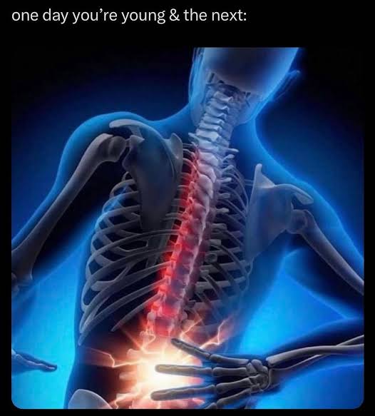 aly_blu333's tweet photo. my body casually reminding me that i'm 30 by sending pain signals to my lower back https://t.co/hWDHeyADTx