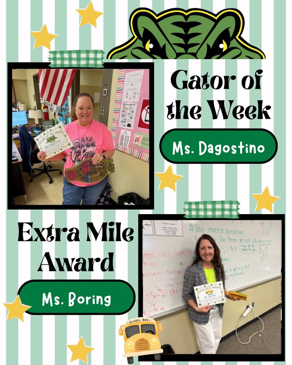 Mayde Creek JH (@mcjhgators) on Twitter photo Huge congrats to Ms. D’Agostino for earning Gator of the Week and to Ms. Boring for going the Extra Mile! 🐊💚 Your hard work and dedication inspire us all! #GatorPride #ExcellenceInAction Huge congrats to Ms. D’Agostino for earning Gator of the Week and to Ms. Boring for going the Extra Mile! 🐊💚 Your hard work and dedication inspire us all! #GatorPride #ExcellenceInAction