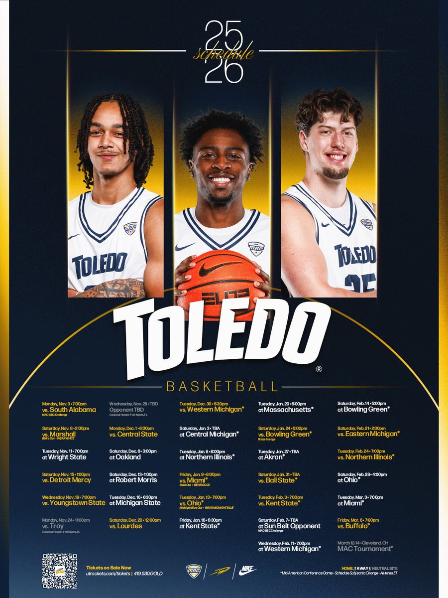 Toledo_MBB's tweet image. Mark your calendars, we will see you soon #TeamToledo‼️🚀🗓️