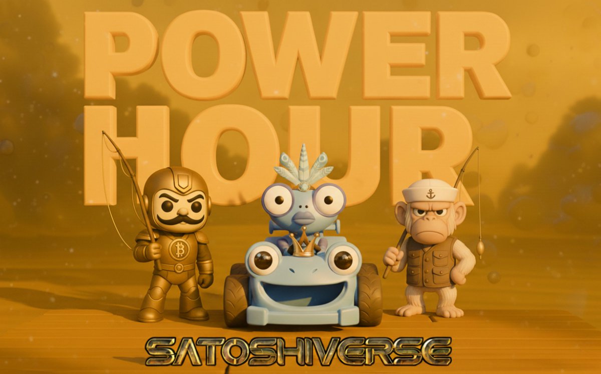 FeatherFrogs's tweet image. 🎣Nifty Island Power Hour: @Satoshiverse_io  × Featherfrogs 

Join us for Satoshiverse Power Hour in Nifty Island today at 11:45 AM ET.

We’ll have 45 minutes of Dark Baits, and lots of prizes to win! 🏆