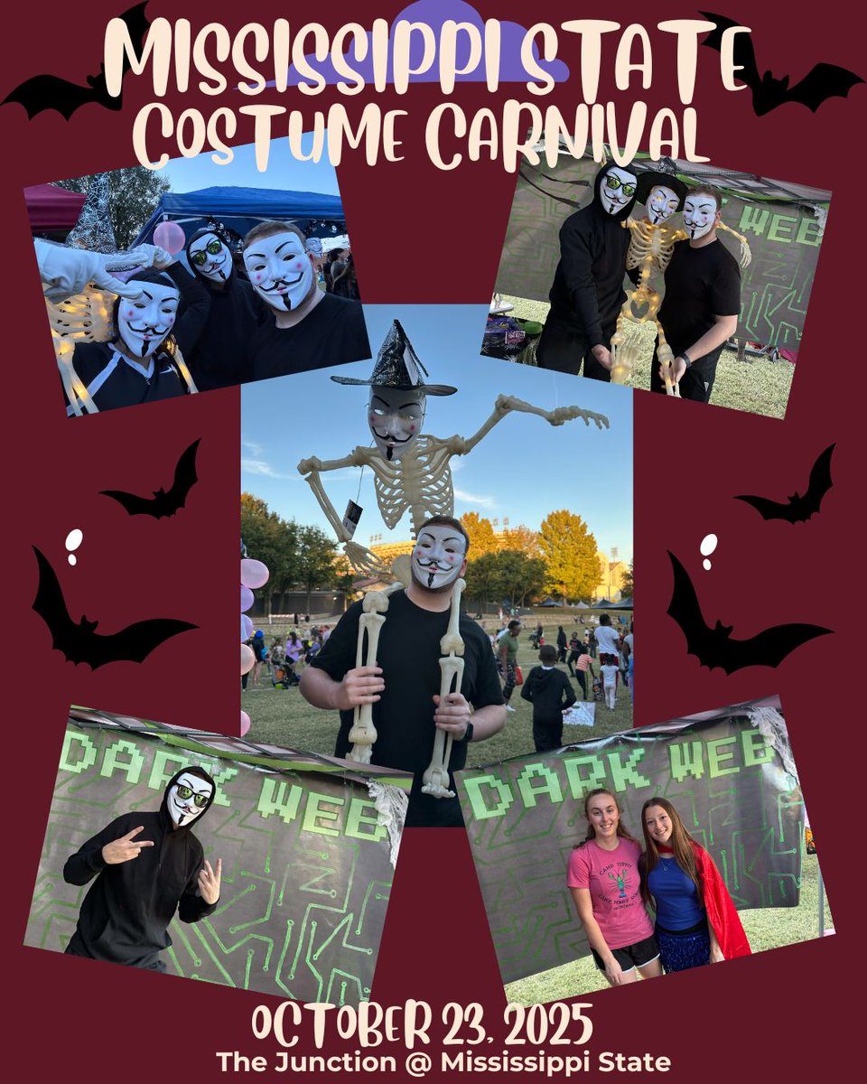 MSU CSE Cybersecurity &amp; VICEROY students participated in the Costume Carnival held in The Junction @ MSU where Starkville community kids are invited to campus for a night of fun Halloween festivities.
#msstate #HailState #computerscience #spookyseason #cybersecurity #VICEROY