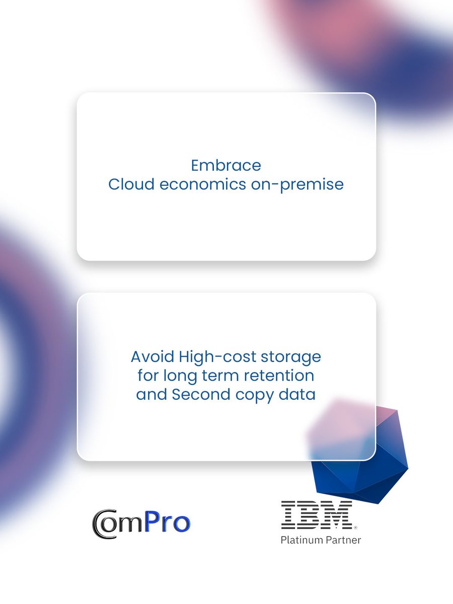 ComProBilisim's tweet image. 📌Discover the smarter way to store and protect your data.
IBM Storage Tape offers a secure, cost-efficient, and sustainable alternative for long-term retention.
#IBMStorage #DataProtection #ComPro #IBMTape
