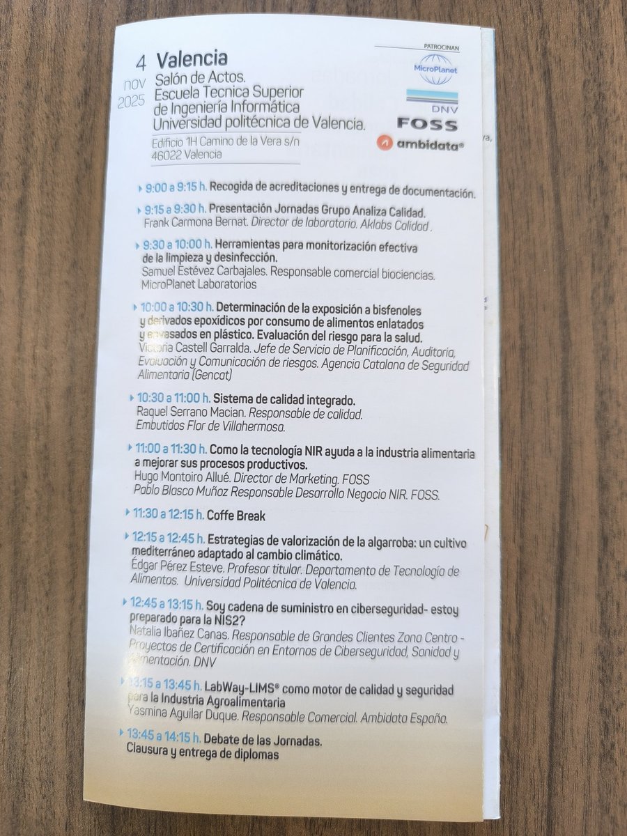 Raquel Serrano, responsable de Calidad de #EMBUTIDOS #FLOR, nos explicará el sistema integrado de calidad implantado en esta organización
No te lo puedes perder!!
📢Próximo martes, XV #Jornadas de #Calidad y Seguridad #Alimentaria #ANALIZA CALIDAD en #Valencia