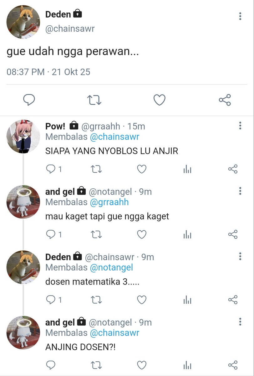 #Yoshiden au

Denji yang ngga sanggup bayar joki memutuskan bayar pakai "pap" yang tiba-tiba berakhir jadi bikin dia ngga perawan?
