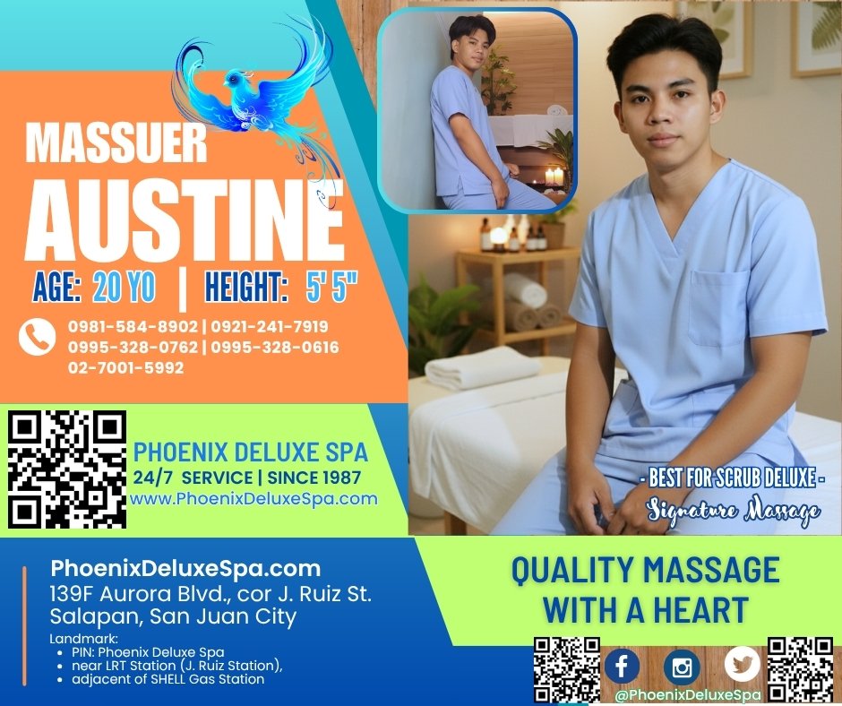 PhoenixDeluxe87's tweet photo. Grab a Signature Massage to Reward Yourself!
Details: https://t.co/xeYDDcJfGr

🧐Our Location is SO EASY to Find:
🎯PIN: Phoenix Deluxe Wellness Spa
🏍 Waze/Google | Joyride, Angkas, Move It Or Grab
🚉Train? Get Off @ J. Ruiz LRT Station 
👣 Walk? We're directly adjacent to Shell Gas Station
🅿️ Car? Free Parking @ J. Ruiz LRT Sta.; infront ALMIKE BAR
⛳️139 F. Aurora Blvd., J. Ruiz St., Salapan, San Juan City

💎Call/Text 09815848902 | 09212417919 | 02-7001-5992
💎Call/Text 09953280762 | 09953280616
💎 See U @ Ur DoorStep or Walk in our Spa
💙 Quality Massage 24/7 at Your Service!

#PhoenixDeluxeSpa #PinoyMasahista #HandsomeMasseur #Massage #Masahista #Masahe #GuwapongPinoy #AsianMasseur #AsianMassage #PDS #LGBTQIA #PhoenixDeluxeSpa1987 #Massage247 

Scrub away your worries, 
Wash off the Stress, & Come out Renewed!