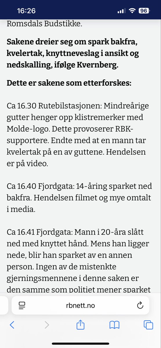 Er det lurt av MFK å ha barnearrangement midt i byen på lørdag når man vet at RBK-supporterne slår, sparker, skaller til og kveler barn/ungdom?