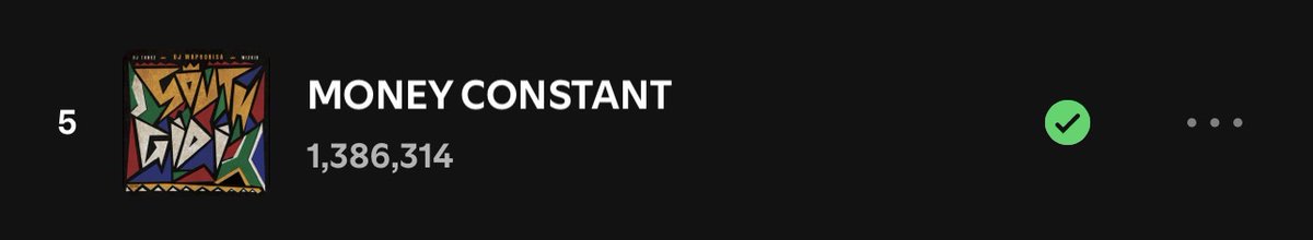 DJ Maphorisa, DJ Tunez, Wizkid &amp; Mavo — “MONEY CONSTANT” has surpassed 1M streams on Spotify on it 3rd day of release.

— It received 386K streams [Sunday Effect]